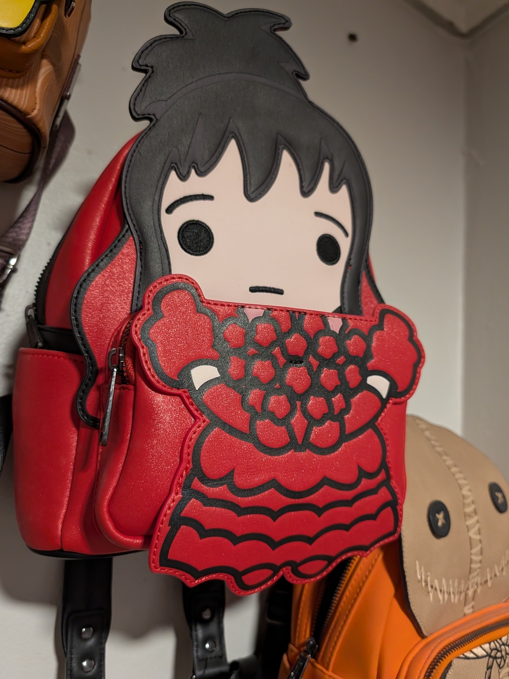 Loungefly Red Character Appliqué Backpack with Black Accents